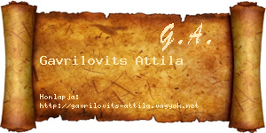 Gavrilovits Attila névjegykártya